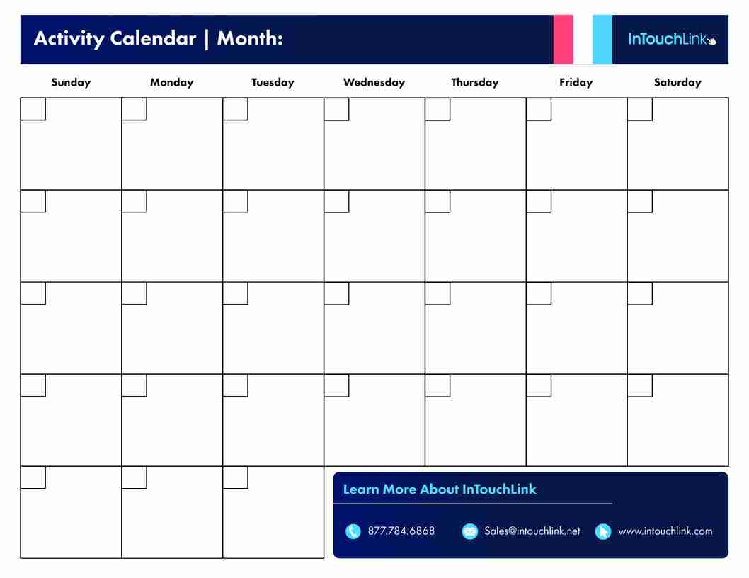 Activity Calendar Software Interface